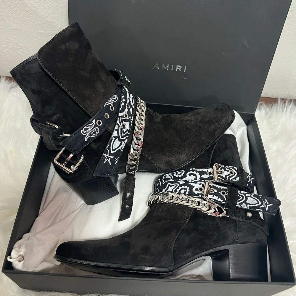 🌸 🔥💫AMIRI Bandana Buckle Boots - Picture 7 of 16